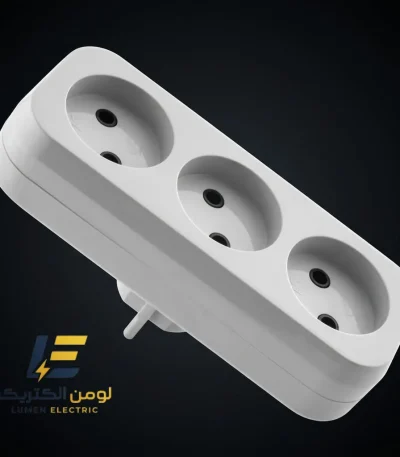 چندراهی ۳ خانه پریز بدون ارت با دوشاخه مدل شهاب